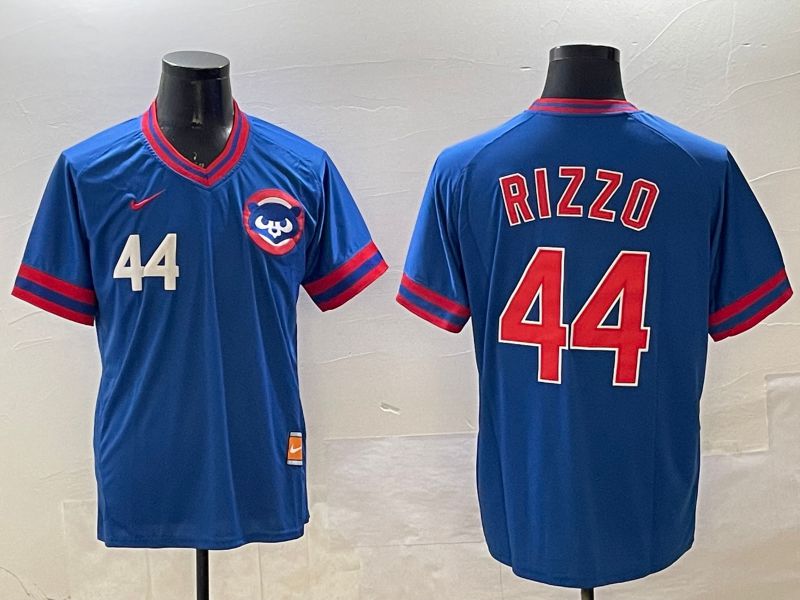 Men Chicago Cubs #44 Rizzo Blue Throwback Game 2025 Nike MLB Jersey style 6->chicago cubs->MLB Jersey